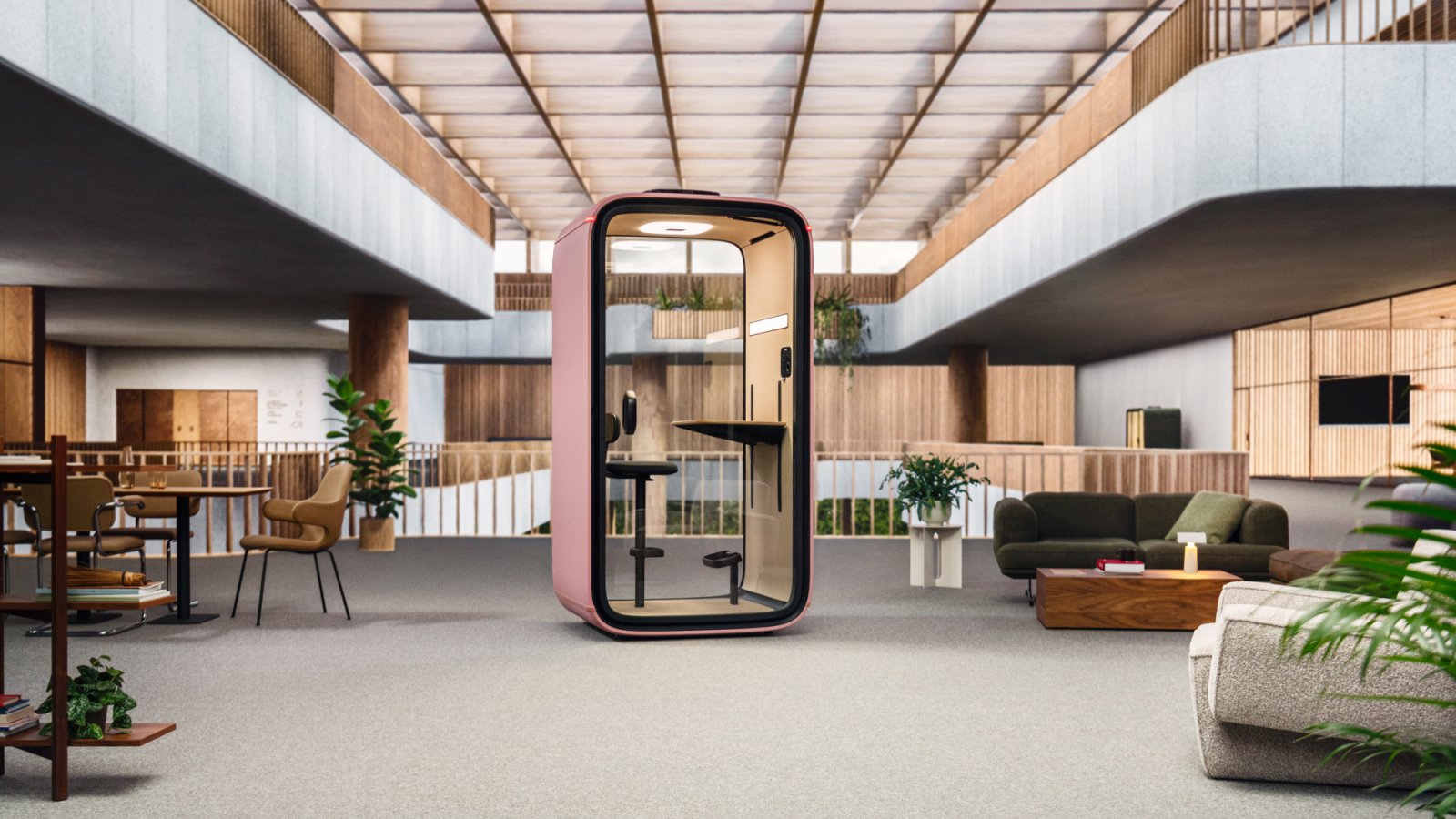 Кабина Framery One в современном открытом офисе