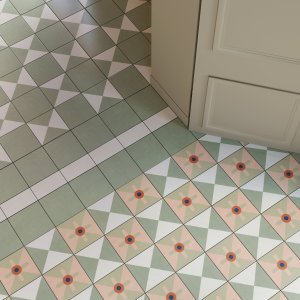 Пол и стена из смешанных узоров Mattonelle Margherita от Mutina