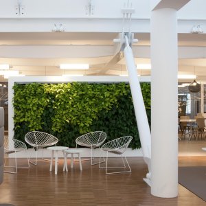 Стул Leaf от Arper у стола домашнего офиса
