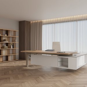 Cloud от Codutti: стол 200 × 100 см с деревянной столешницей