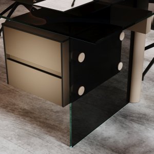 Журнальный столик Cloud 120 × 60 см рядом с креслами руководителя