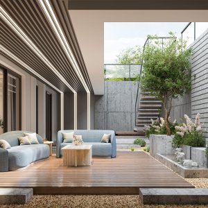 Версия стола для переговоров Ginza из массива дерева с деревянными стульями