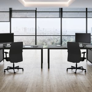 Стол руководителя D1 со стеклянной столешницей