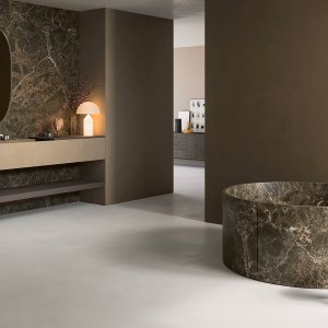 Группа для раковины Flora в отделке Brushed Steel Look PVD, вид спереди