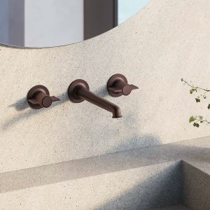Смеситель для раковины Fantini Flora на три отверстия с рукоятками в одно крыло, хром