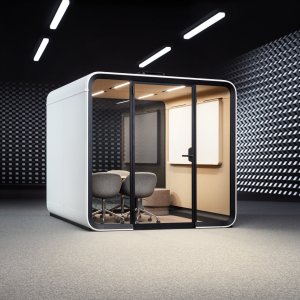 Экран на стене переговорной Framery Six