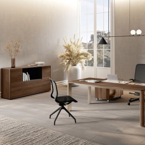 Круглый переговорный стол Iulio на конической колонне Inox Grey