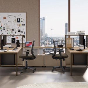 Московский open space, оснащённый рабочими станциями Sigma от Las Mobili