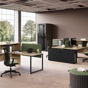 Низкие шкафы Sigma на металлическом цоколе с реверсивными задними стенками