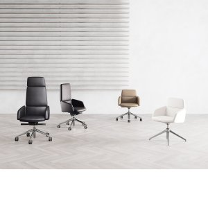 Кресло для посетителей Lead на четырёхлучевой алюминиевой пирамиде