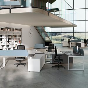Стеклянная столешница стола руководителя Loft