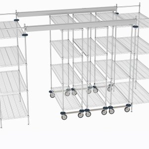 Стеллаж Super Erecta от Metro в покрытии Metroseal в рабочем помещении
