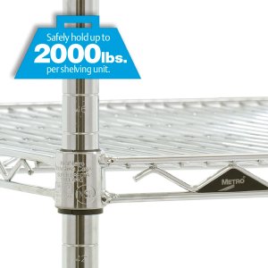 Проволочный хромированный стеллаж Super Erecta от Metro с регулируемыми полками