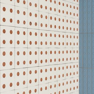 Стена Bloc outdoor из терракоты во внутреннем дворе