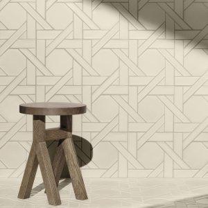 Мозаика Weaving от Mutina с плетёным узором Ba Leng в белом