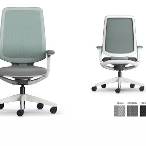 Ткань Cura с сертификатом OEKO-TEX на сиденье кресла se:flex крупным планом